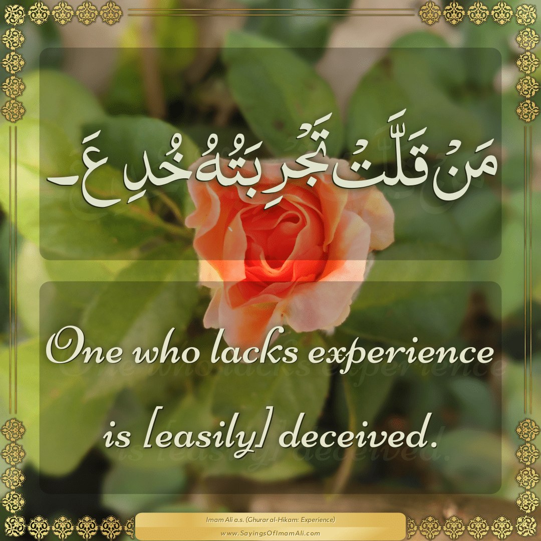 One who lacks experience is [easily] deceived.